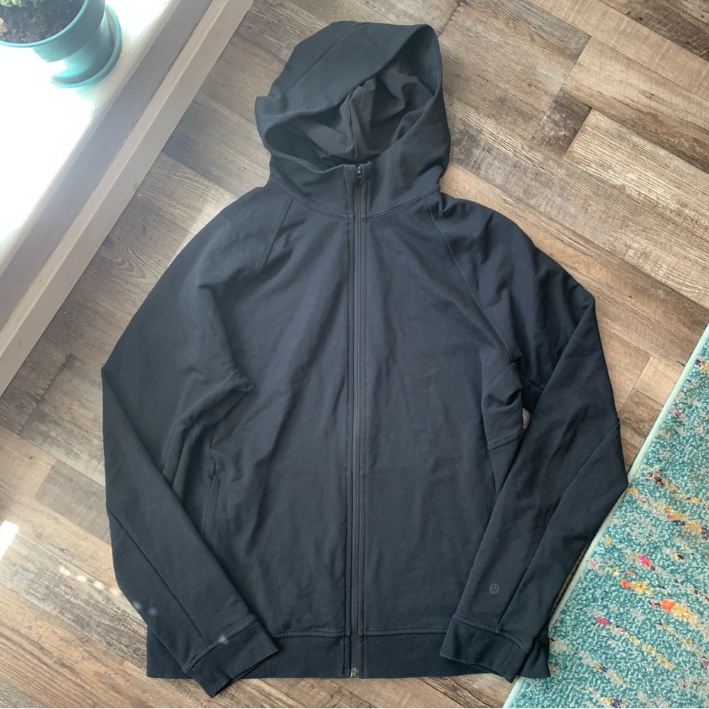 Lululemon Mens City Sweat Full Zip Hoodie Jacket Large Black Pockets M3CBZS